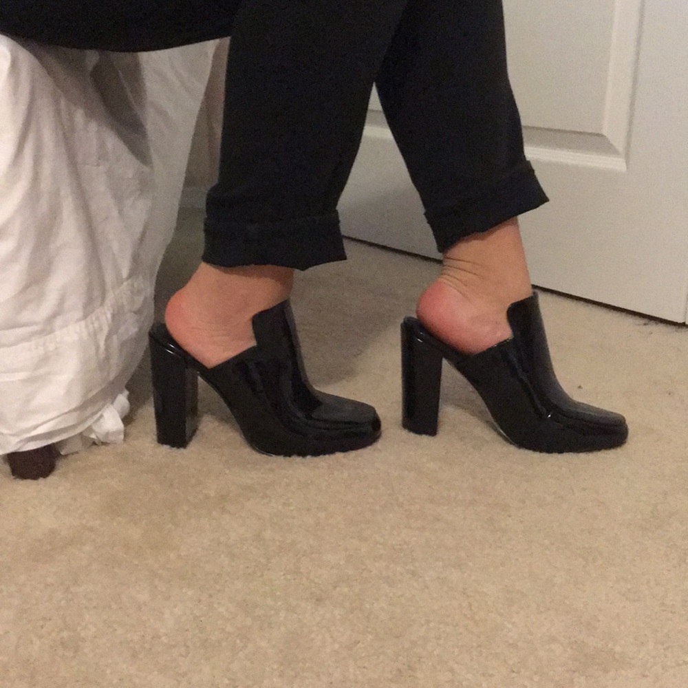 ASOS patent faux leather mules